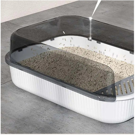 Arenero Baño Bandeja Sanitaria Semicerrado Grande Para Gatos