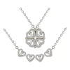 Collar Doble Forma Trébol Y Corazón Magnético Acero