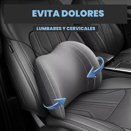 Set De 2 Almohadas Ergonomicas Para Auto Anti Dolor Lumbar