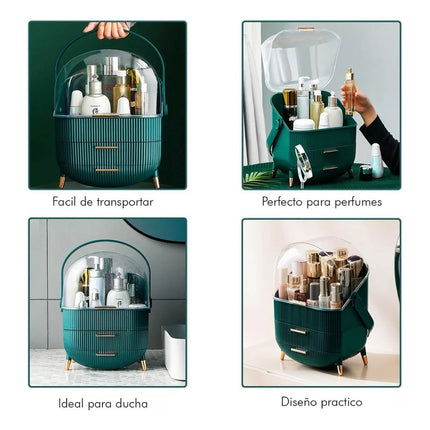 Organizador De Maquillaje Grande Porta Cosmeticos Con Asa