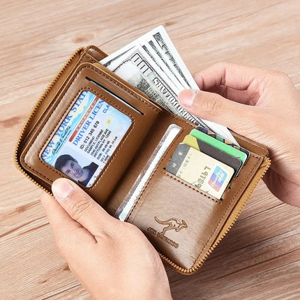 Billetera Cartera De Cuero Para Hombre Antirrobo Rfid