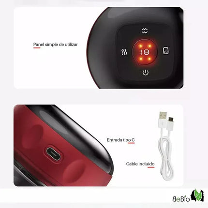 Masajeador Electrico Inalambrico Con Ventosas Anticelulitis Rojo