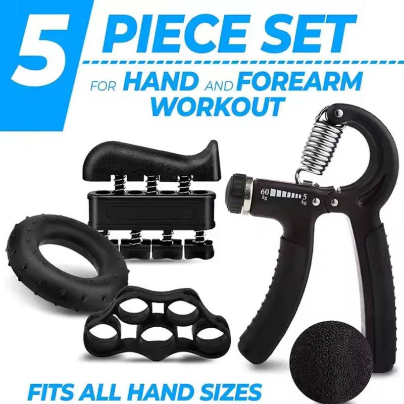 Set Hand Grip Ejercitador Manos Dedos Y Antebrazo 10-60 Kg