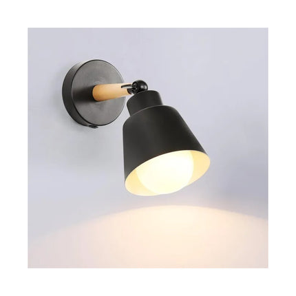Aplique Estilo Nórdico De Metal Y Madera Con Interruptor