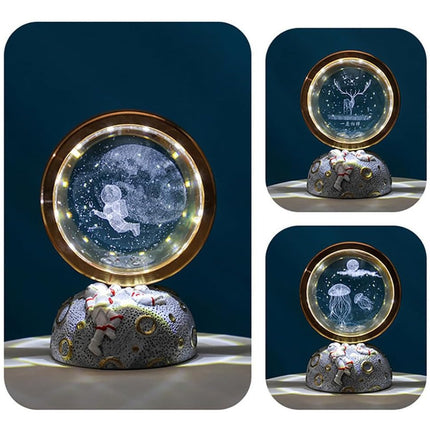 Lampara De Mesa Bola De Cristal Diseño De Astronauta Galaxia
