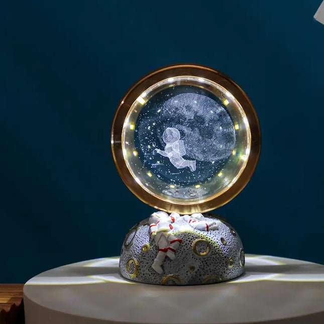 Lampara De Mesa Bola De Cristal Diseño De Astronauta Galaxia