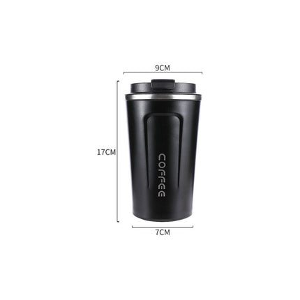 Vaso Térmico Y Portátil A Prueba De Fugas Para Automóvil Color Negro