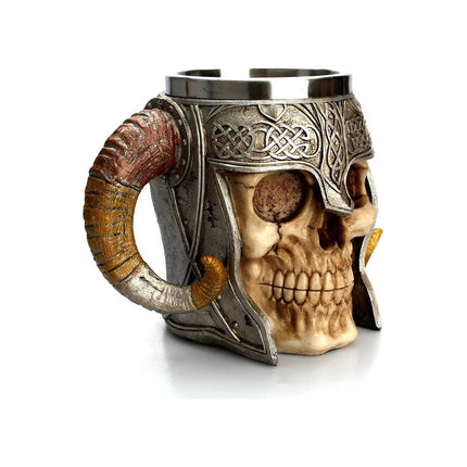 Taza Jarra Calavera Nórdica Vikinga Medieval Cerveza Café Té