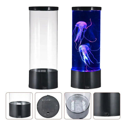 Lampara Acuario De Medusas Jellyfish Luz Led Multicolor Rgb
