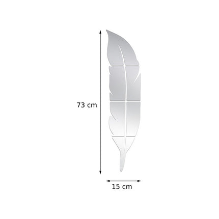 Vinilo Adhesivo Diseño De Pluma Espejo Decorativo 73x15 Cm Espejo