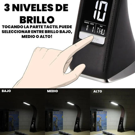 Lampara De Escritorio Nocturna Flexible Led Para Lectura Usb Negro Blanco
