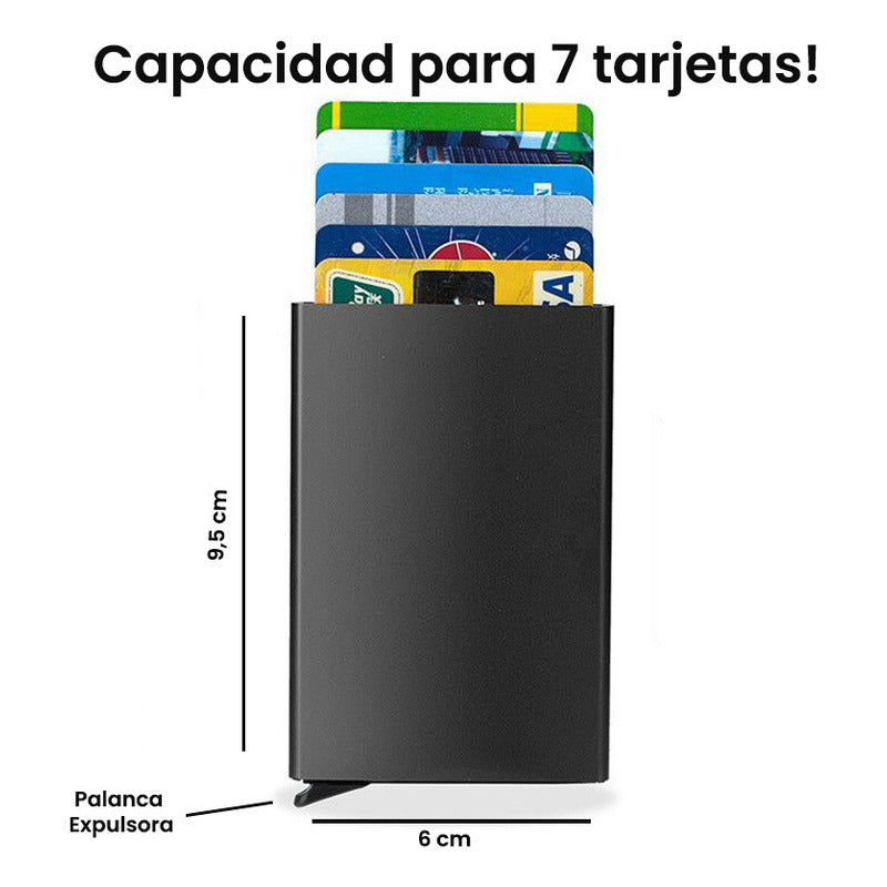 Billetera Tarjetero Automático Bloqueo Antirrobo De Aluminio