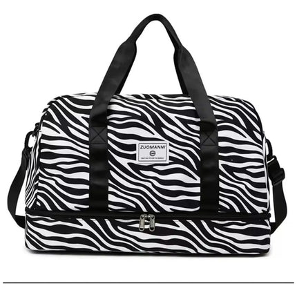 Bolso Dama Deportivo Multifunción Viaje Cebra Animal Print