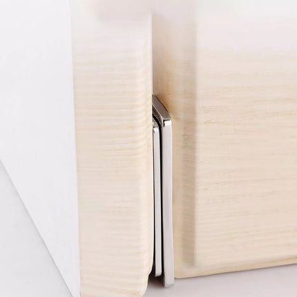 Imanes Resistentes Para Cajones O Puertas De Acero X4 Plateado Rectangular Brillante