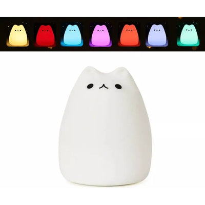Veladora Gato Lampara Gatito Luz De Noche Silicona Niños