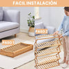 Zapatera Organizador De Zapatos Plegable De Bambú 6 Niveles