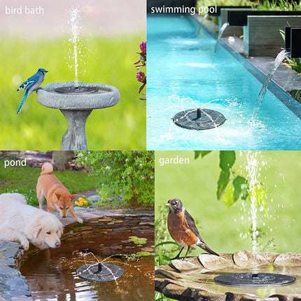 Fuente Flotante Recargable Con Panel Solar Jardin Exterior