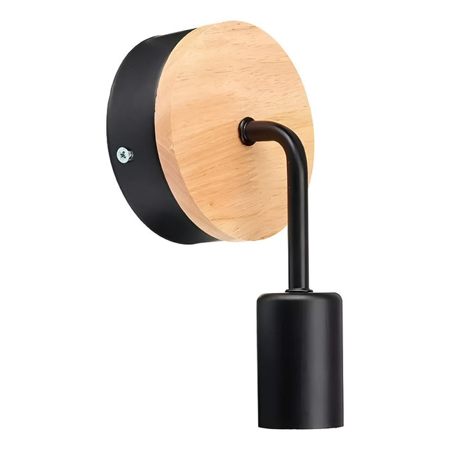 Aplique Portalámpara Pared Nordico Metal Madera Vintage