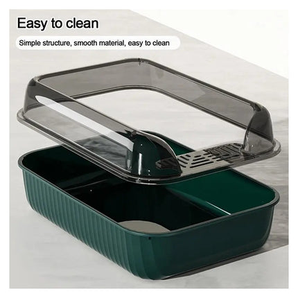 Arenero Baño Bandeja Sanitaria Semicerrado Grande Para Gatos