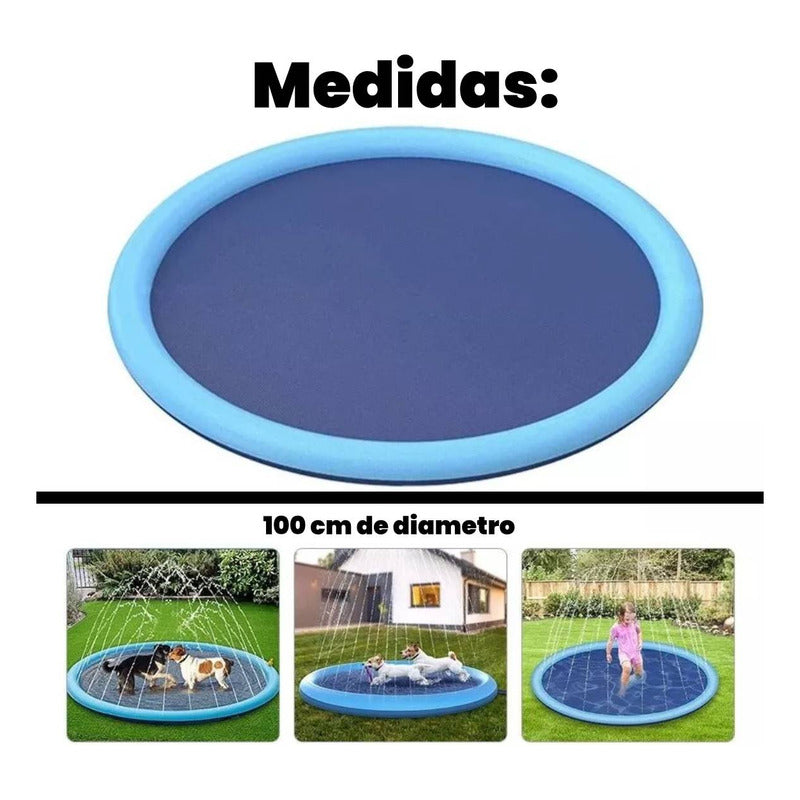 Alfombrilla Piscina De Aspersión Para Mascotas Inflable