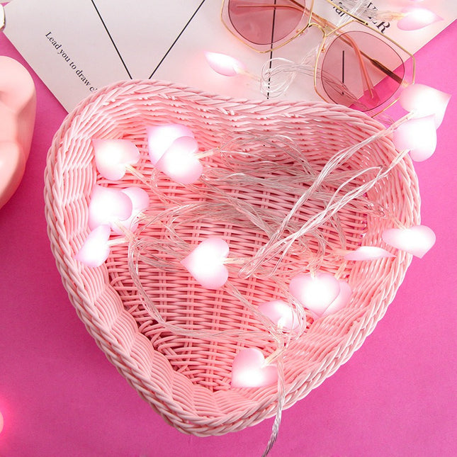 Guirnalda De Luces Led Forma De Corazón 3 Metros 20 Leds