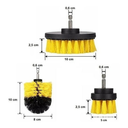 Set 3 Cepillos De Limpieza Para Taladro O Atornilladora