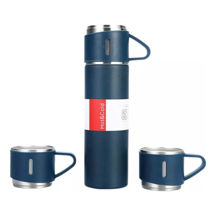 Set Termo 500ml Y 3 Mini Tazas Vaso Termico Calidad