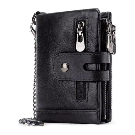Billetera De Cuero Genuino Rfid Para Hombre Calidad Premium