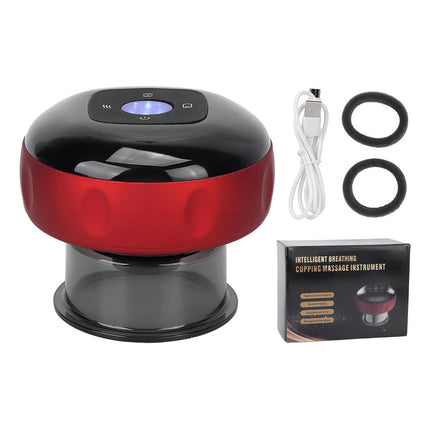 Masajeador Recargable Eléctrico Ventosa Calor Alivia Dolor Color Rojo