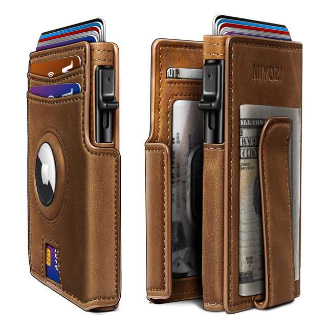 Billetera Tarjetero Slim Para Hombres Porta Airtag Con Rfid
