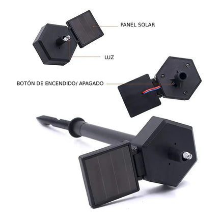 Loro Led Estaca Adorno De Jardin Recargable Panel Solar Verde