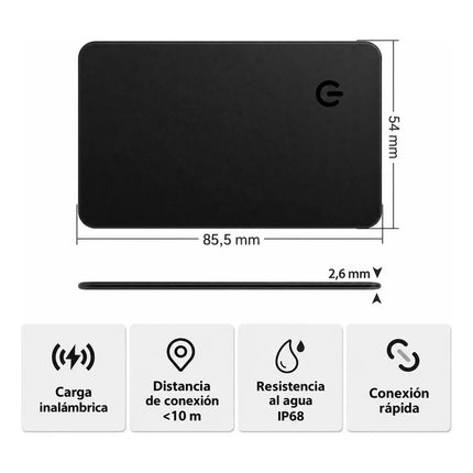 Tarjeta Localizadora Gps Rastreo Airtag Para iPhone Android Negro