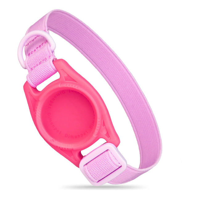 Collar Para Gatos Elastizado Anti Ahorque Con Porta Airtag Rosa Ajustable Único