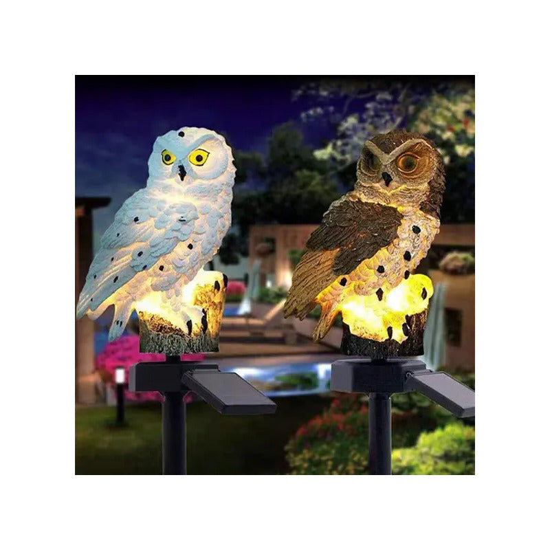 Pack X2 Buho Led Estaca Jardin Recargable Panel Solar