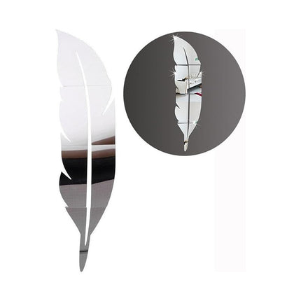 Vinilo Adhesivo Diseño De Pluma Espejo Decorativo 73x15 Cm Espejo