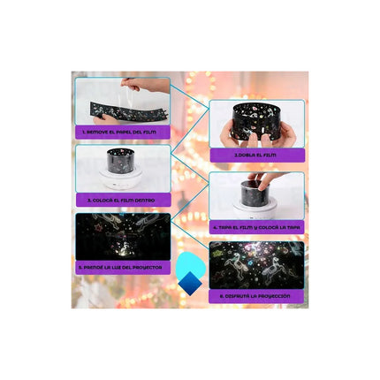 Proyector Velador Giratorio Niños Luz Led Multiples Figuras Blanco