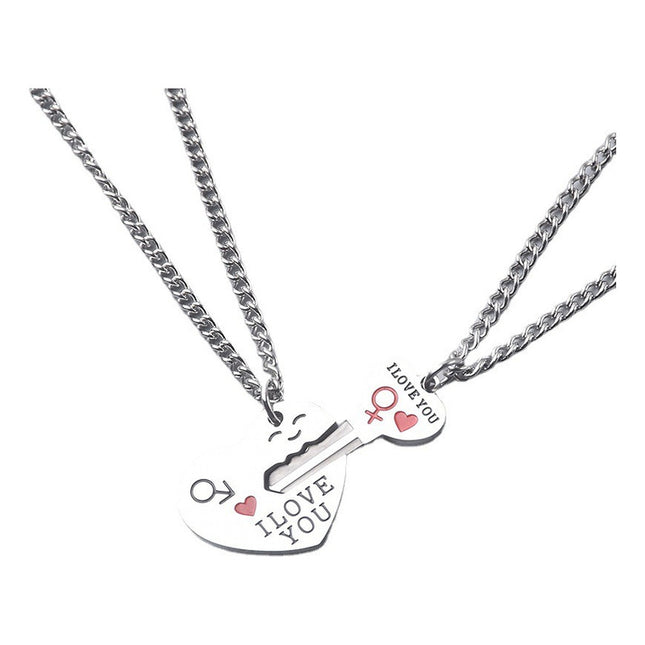 Collar Colgante Diseño De Llave Y Corazón Para Compartir