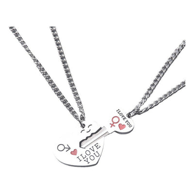 Collar Colgante Diseño De Llave Y Corazón Para Compartir