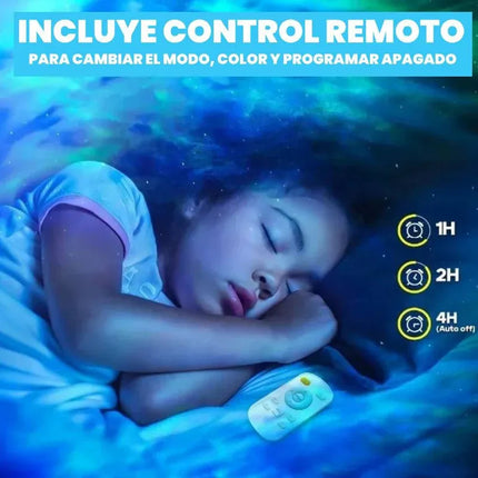 Mecha Warrior Proyector Galaxia Estrellas Lampara Multicolor Gris