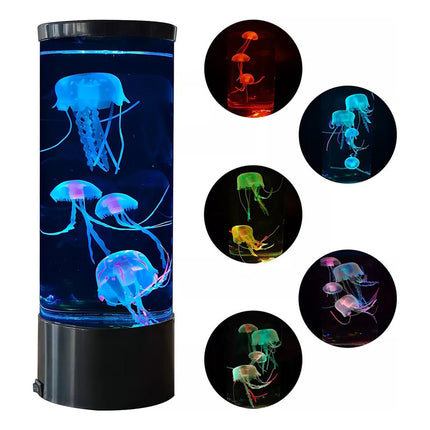 Lampara Acuario De Medusas Jellyfish Luz Led Multicolor Rgb