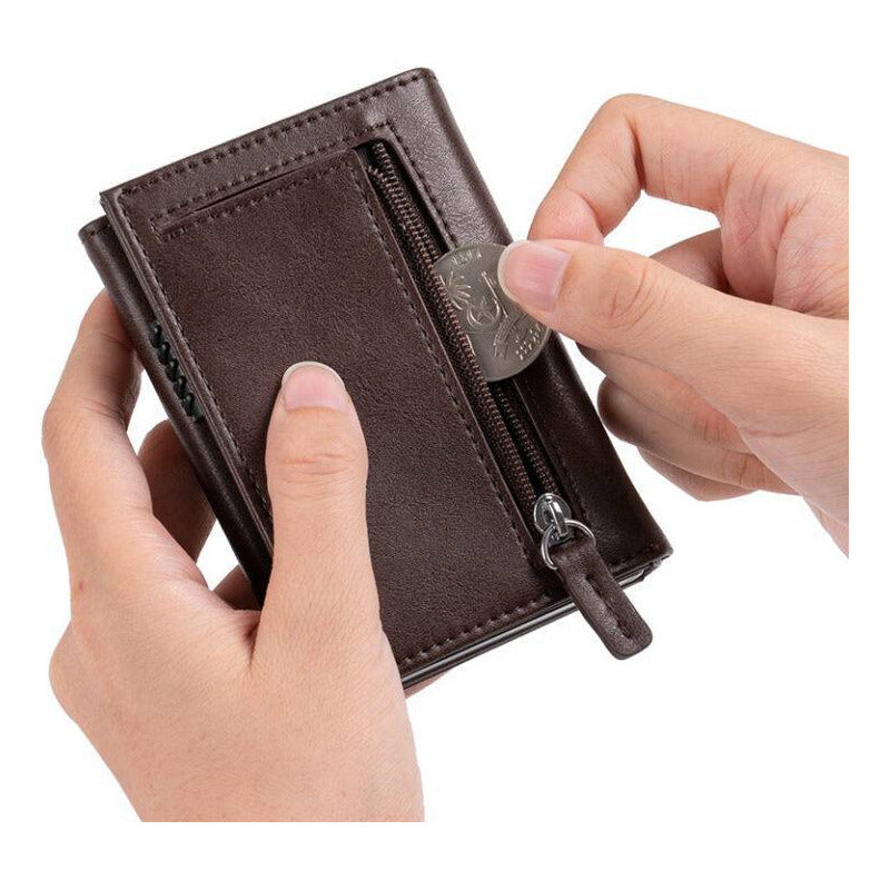Billetera Con Tarjetero Rfid Antirrobo Premium Con Monedero