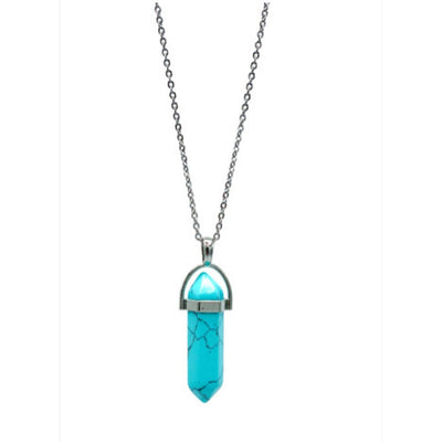 Collar Cadena Colgante Péndulo Hexagonal De Cuarzo