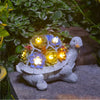 Tortuga Decoración Exterior Jardín Con Luces Led Carga Solar