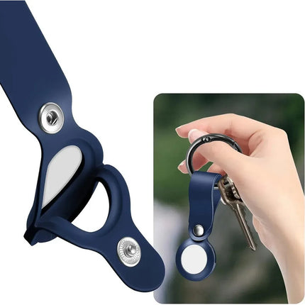 Llavero Protector Bucle De Silicona Para Apple Airtag Negro Lisa