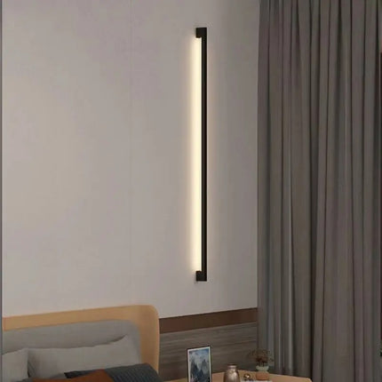 Aplique Led Alargado Longitudinal Moderno Luz Cálida 80 Cm Negro