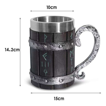 Jarra Nordica Vikinga Barril Medieval Cerveza Café Té