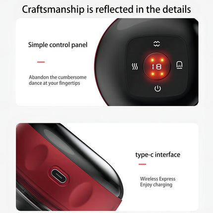 Masajeador Recargable Eléctrico Ventosa Calor Alivia Dolor Color Rojo