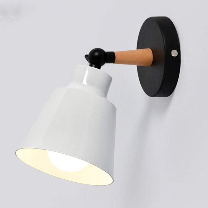 Aplique Estilo Nórdico De Metal Y Madera Con Interruptor