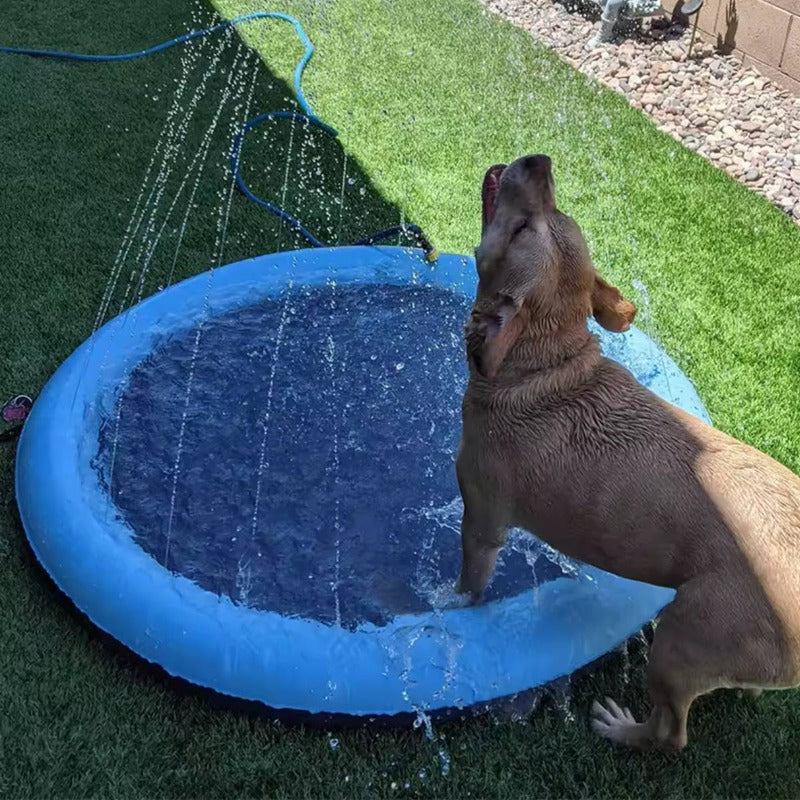 Alfombrilla Piscina De Aspersión Para Mascotas Inflable