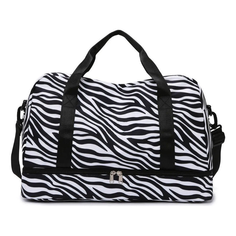 Bolso Dama Deportivo Multifunción Viaje Cebra Animal Print